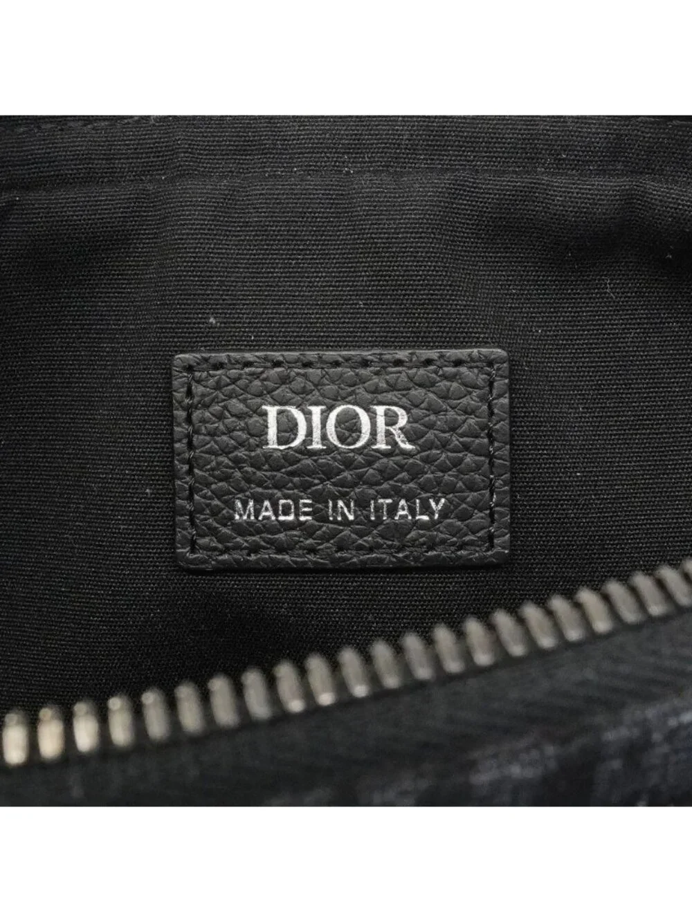 Dior Shoulder Bag Oblique Saddle Canvas Black Silver